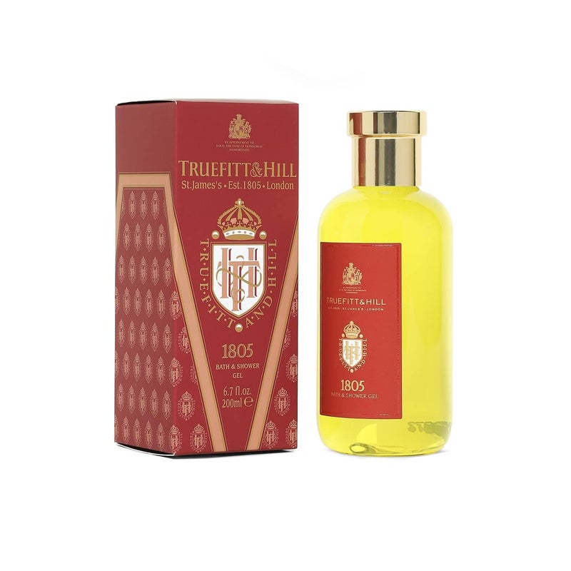 Truefitt & Hill Premium Luxury Bath & Shower Gel - 1805 - Rich Lather, Deep Cleanse, and Refreshing Aroma - 6.7 oz - Image 1